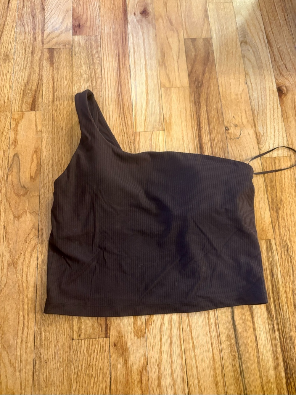 Lululemon One-Shoulder Brown Ribbed Crop Top